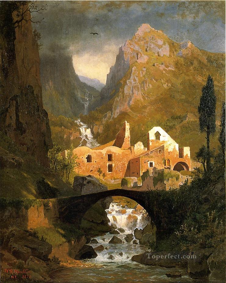 Valle dei Molini Amalfi scenery Luminism William Stanley Haseltine Oil Paintings